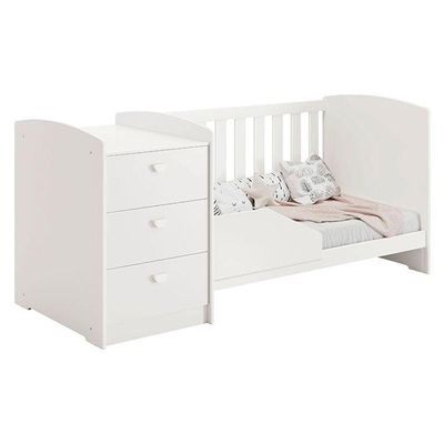 Berço Multifuncional Atlanta Branco Acetinado - Reller