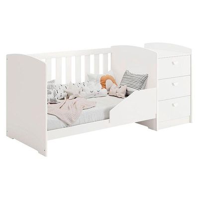 Berço Multifuncional Atlanta Branco Acetinado - Reller