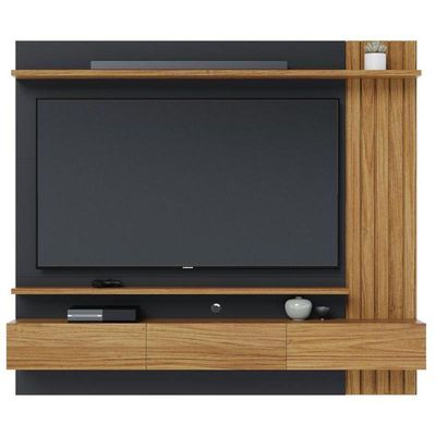 Painel Para Tv Home Suspenso Juriti 1.8 Noce Milano Preto Acetinado – Colibri