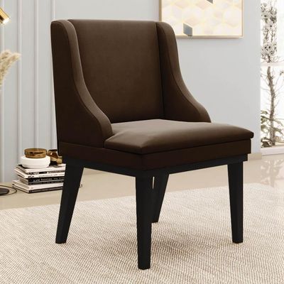 Kit 10 Cadeiras Estofadas Para Sala De Jantar Base Fixa De Madeira Preto Lia Suede Marrom - Ibiza