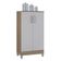 Cômoda 867 4 Gavetas Com Armário Multiuso 2 Portas Pequeno Castanho Off White - Poquema