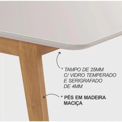 Mesa De Jantar Elegance Jcm Movelaria Cinamomo/off 1,20 M