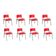 Kit 8 Cadeira Iso Infantil Creche, Escola Base Cinza Vermelho