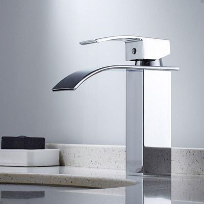 Torneira Banheiro Lavabo Cascata Bica Baixa Monocomando Inox