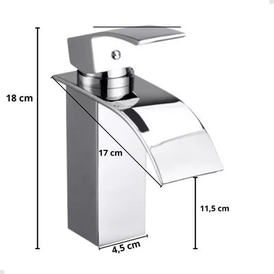 Torneira Banheiro Lavabo Cascata Bica Baixa Monocomando Inox
