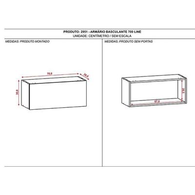Armário Aéreo Line Basculante 70 Cm Gris - Kits Paraná
