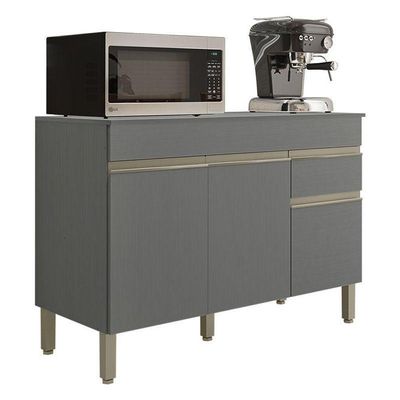 Balcão De Pia Ambiente Line 120 Cm Com Tampo Gris - Kits Paraná