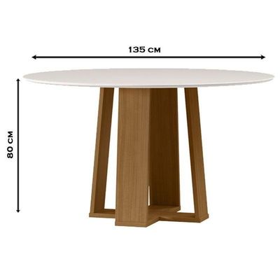 Mesa De Jantar Isabela 135x135 Cm Com Vidro Ype Off White – New Ceval
