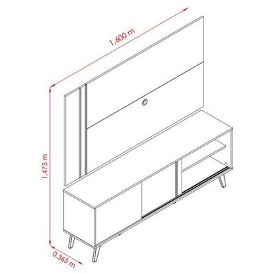 Rack Bancada E Painel Para Tv Cronos Calacata Off White – Madetec
