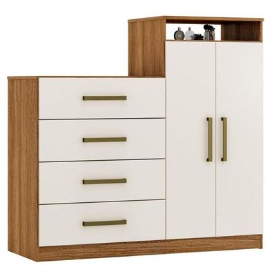 Comoda 2 Portas 4 Gavetas Nora Amendola Off-white