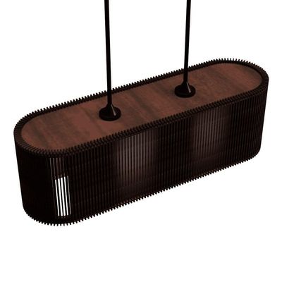 Luminária Pendente Veneza Modelo Ripado Marrom