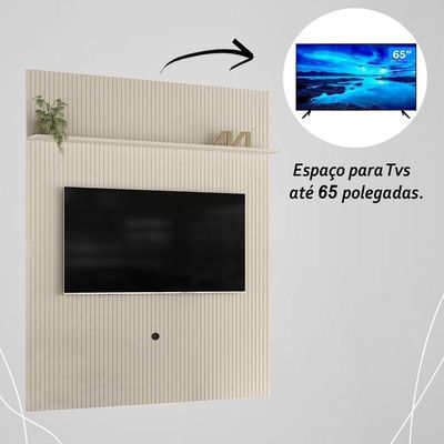 Painel New Interlagos Para 75 Polegadas Do Piso Ao Teto - Madetec Off White