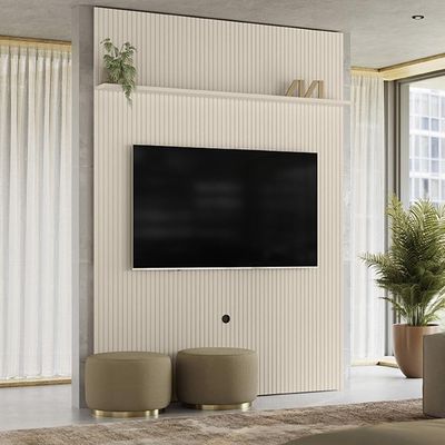 Painel New Interlagos Para 75 Polegadas Do Piso Ao Teto - Madetec Off White