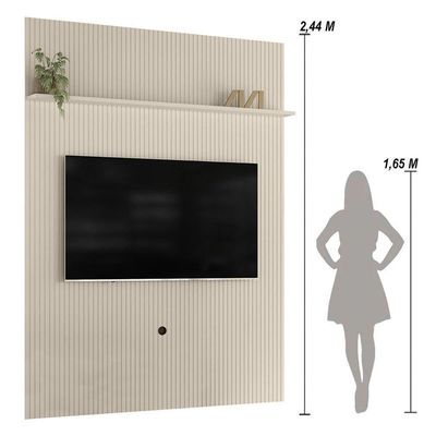 Painel New Interlagos Para 75 Polegadas Do Piso Ao Teto - Madetec Off White
