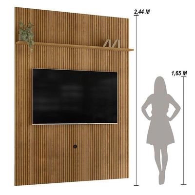 Painel New Interlagos Para 75 Polegadas Do Piso Ao Teto - Madetec Cumaru