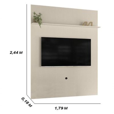 Painel New Interlagos Para 75 Polegadas Do Piso Ao Teto - Madetec Off White
