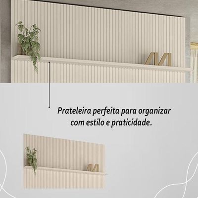 Painel New Interlagos Para 75 Polegadas Do Piso Ao Teto - Madetec Off White