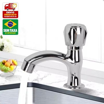 Torneira De Mesa Para Lavatório Pia Banheiro Pvc Cromado 1/2