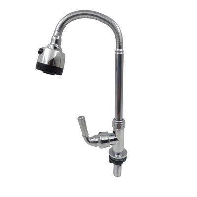 Torneira Gourmet Flexível De Parede Com Ducha Cromado Inox Rotação De 360° Cozinha Lavanderia