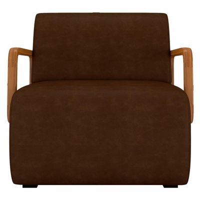 Poltrona Decorativa Orgânica Belarus K04 Sintético Marrom Escuro - Mpozenato