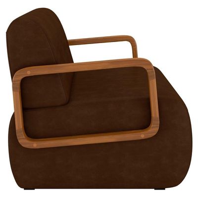 Poltrona Decorativa Orgânica Belarus K04 Sintético Marrom Escuro - Mpozenato