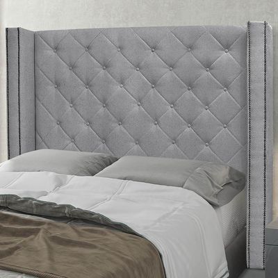 Cabeceira Casal Cama 140cm Louise S06 Linho Cinza - Mpozenato