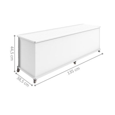 Baú Para Quarto Com Rodizios Samir Branco