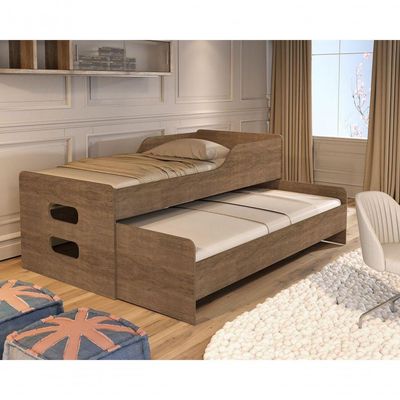 Cama Solteiro Com Cama Embutida E Grade De Proteção – Modelo Elis