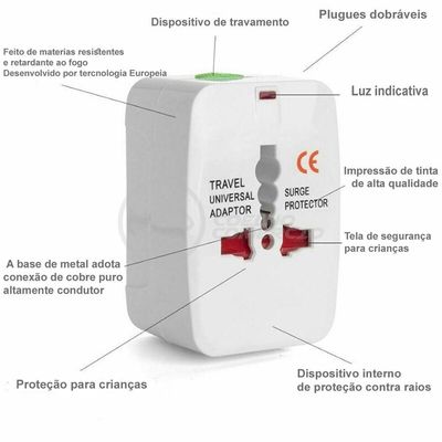 Adaptador De Tomada Universal Internacional Sestini - 9551