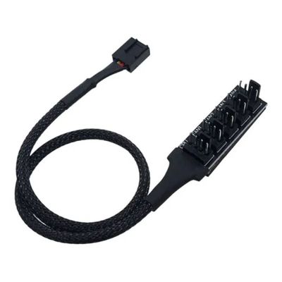 Cabo Multi Fan Para 5 Coolers 3 E 4 Pinos Pwm Adaptador Hub S