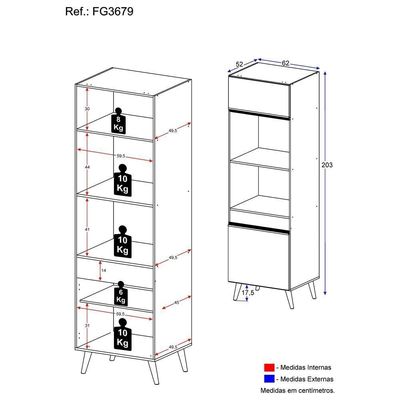 Paneleiro 2 Portas Para Forno Veneza Gw Fg3679 Branco