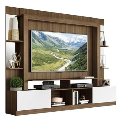 "Estante Tv 65"" Prateleiras C/ Espelho Oslo Multimóveis V3393"