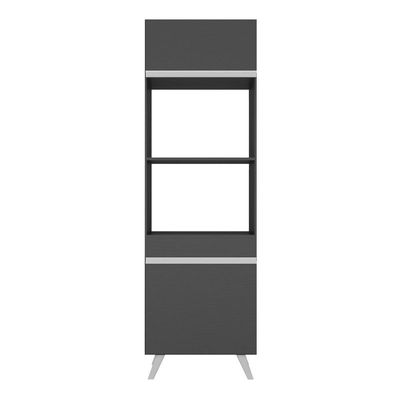 Paneleiro 2 Portas 63cm Para Forno E Microondas Veneza Multimóveis V3679 Preto/branco Preto/branco