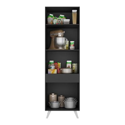 Paneleiro 2 Portas 62cm Veneza Multimóveis V3739 Preto/branco Preto/branco
