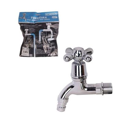Torneira Curta Pia Tanque Banheiro Pvc Cromada 1/2''