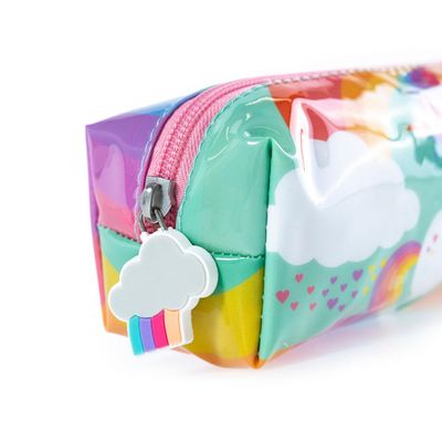 Estojo Escolar Feminino Unicornio Rainbow U / Rosa