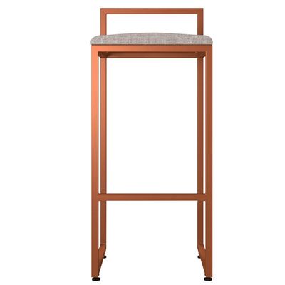 Kit 03 Banquetas Alta Para Cozinha Sala de Jantar Hanna L02 Bronze Linho Bege - Lyam Decor