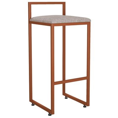 Kit 03 Banquetas Alta Para Cozinha Sala de Jantar Hanna L02 Bronze Linho Bege - Lyam Decor