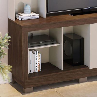 Estante Home Theater Valença Nogueira Real Off White – Colibri
