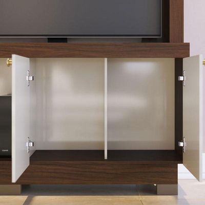 Estante Home Theater Valença Nogueira Real Off White – Colibri