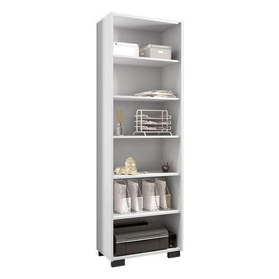 Kit 4 Gaveteiros Para Escritório Gávea Com Chave E 4 Livreiros Office Branco Fosco – Móveis Leão
