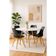 Jogo Mesa De Jantar Sala Cozinha Redonda Mdf 110cm Eiffel Branco E 4 Cadeiras Leda Wood Preta