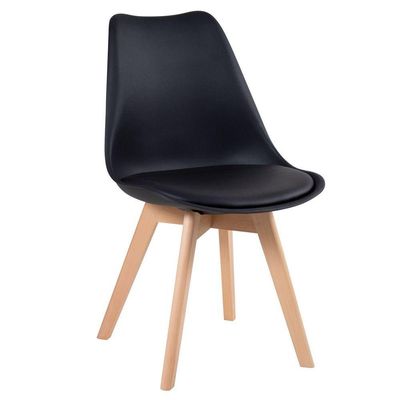 Jogo Mesa De Jantar Sala Cozinha Redonda Mdf 110cm Eiffel Branco E 4 Cadeiras Leda Wood Preta