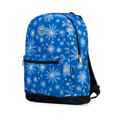 Mochila Escolar Feminina Margaridas Azul U / Azul