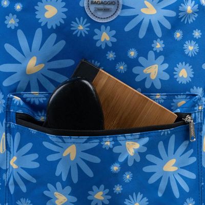 Mochila Escolar Feminina Margaridas Azul U / Azul