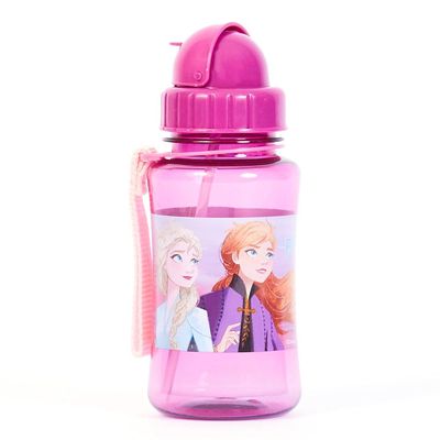 Garrafa Escolar 350ml Frozen II com Canudo Roxa U / Roxo