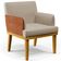Kit 04 Poltronas Decorativas Base Mel Beatriz W01 Linho Bege Couríssimo Camel - Lyam Decor