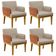 Kit 04 Poltronas Decorativas Base Mel Beatriz W01 Linho Bege Couríssimo Camel - Lyam Decor