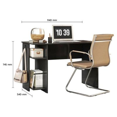 Mesa Para Escritório 3875 Ambiente Preto Fosco - Qmovi