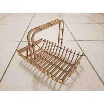 Cesta De Fruta Com Alça Corte à Laser Em Mdf